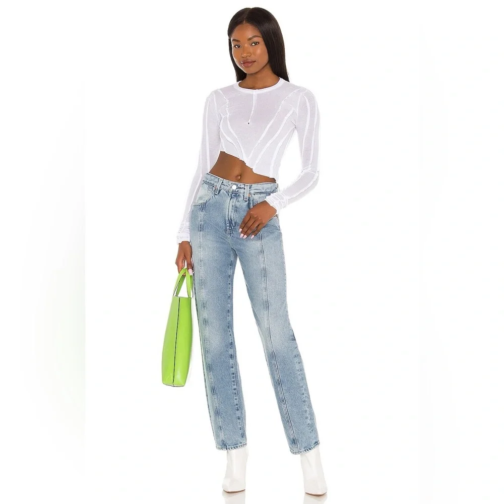 AG Panelled Alexxis Vintage Slim Straight Jeans - Picture 1 of 10
